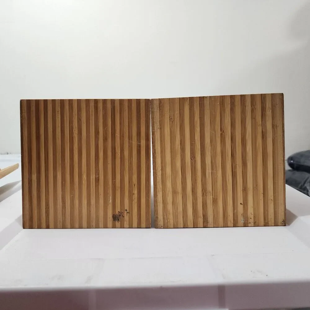 Vintage MCM Bamboo Fluted Column-style Decorative Boxes Kitchen Canisters Lid